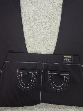 NEW True Religion Pull-On Flare Jeans Black Anniversary 2XL